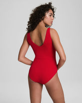 SPANXshapeâ„¢ Swim Pique Plunge One-Piece | Spanx Red